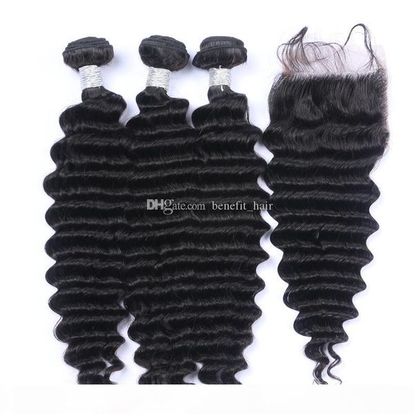 deep wave brazilian virgin hair weaves 3pcs with lace closure natural color deep curly hair extension with closure, Black
deep wave brazilian virgin hair weaves 3pcs with lace closure natural color deep curly hair extension with closure, Black