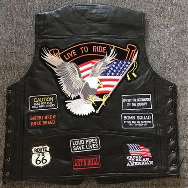harley leather jacket men motorcycle sleeveless genuine leather riding vest man coat casual street embroidered badge outerwear w375, Black
harley leather jacket men motorcycle sleeveless genuine leather riding vest man coat casual street embroidered badge outerwear w375, Black