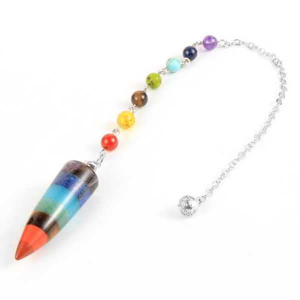 natural stone quartz 7 chakras pendant pendulum hexagonal column fortune-telling pendule healing reiki dowsing divination, Silver
natural stone quartz 7 chakras pendant pendulum hexagonal column fortune-telling pendule healing reiki dowsing divination, Silver
