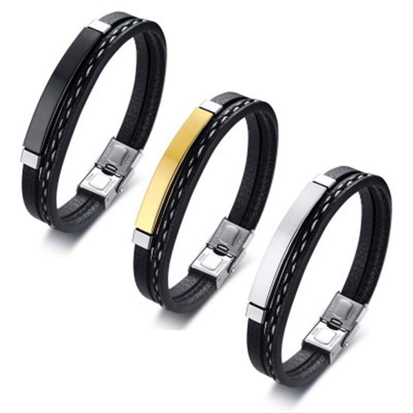 charm bracelets gold color stainless steel men bangles 2021 pu leather luxury designer jewelry for women, Golden;silver
charm bracelets gold color stainless steel men bangles 2021 pu leather luxury designer jewelry for women, Golden;silver