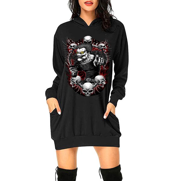 women thick hoodie dress autumn winter animation manga pattern printing long sleeve loose casual sport street wear hip hop style medium leng, Black
women thick hoodie dress autumn winter animation manga pattern printing long sleeve loose casual sport street wear hip hop style medium leng, Black
