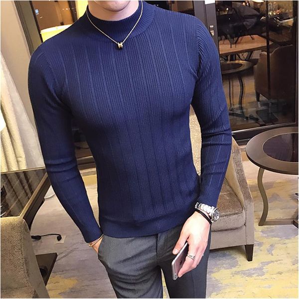 fall winter men's sweater fashion striped casual pure color pullover men's half turtleneck stretch skinny sweater slim knit, White;black
fall winter men's sweater fashion striped casual pure color pullover men's half turtleneck stretch skinny sweater slim knit, White;black