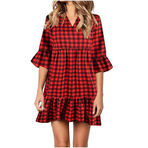 casual dresses summer dress 2021 women plaid print loose thin beach party plus size v-neck mini female vestidos, Black;gray
casual dresses summer dress 2021 women plaid print loose thin beach party plus size v-neck mini female vestidos, Black;gray