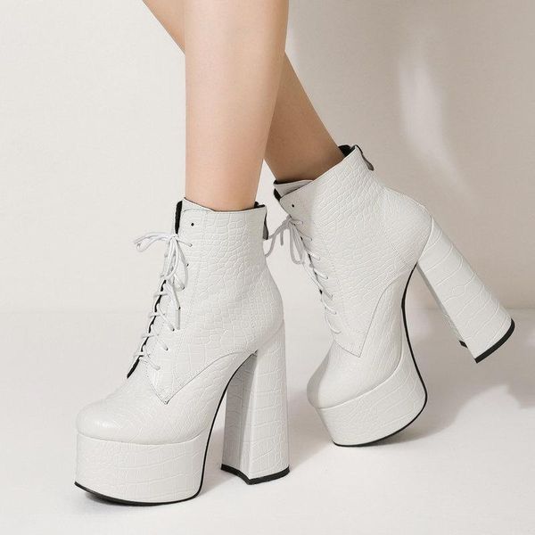 boots fashion cross tied women square high heel ankle crocodile print platform shoes woman zipper autumn winter punk style, Black
boots fashion cross tied women square high heel ankle crocodile print platform shoes woman zipper autumn winter punk style, Black