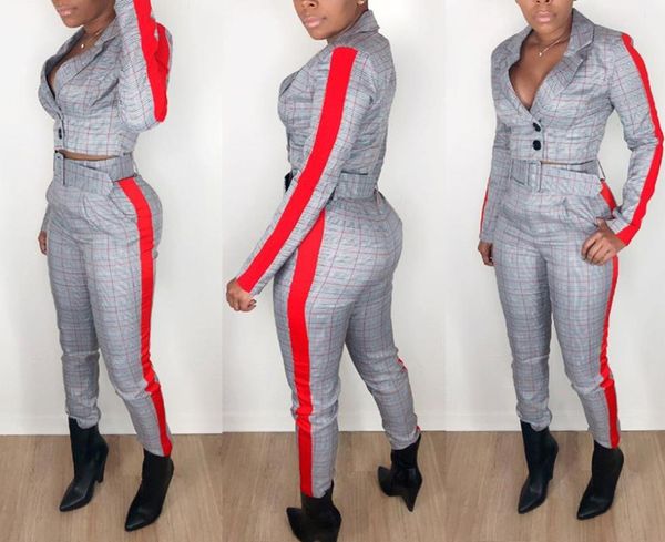 women's two piece pants 2021 fashion 2 set women long sleeve plaid printing casual suit slim pencil leisure, White
women's two piece pants 2021 fashion 2 set women long sleeve plaid printing casual suit slim pencil leisure, White