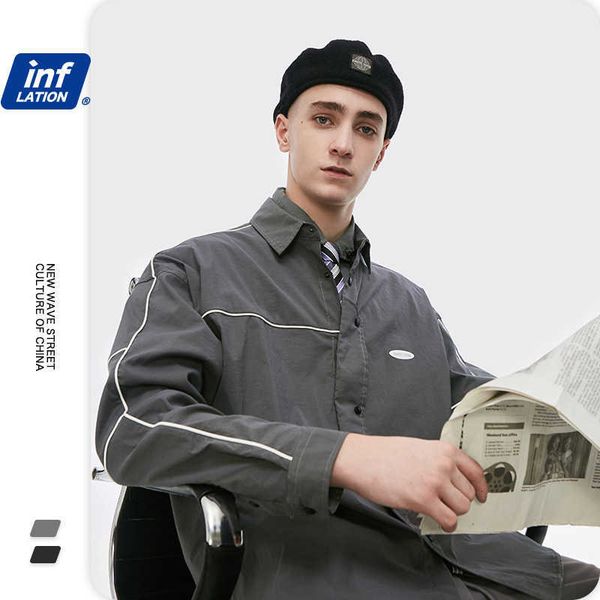 inf clothing - 2021 spring fashion brand personality reflective edge casual men's loose windbreaker shirt, Black
inf clothing - 2021 spring fashion brand personality reflective edge casual men's loose windbreaker shirt, Black
