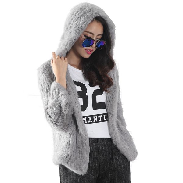 hood long new fashion women real rabbit fur knit jacket coat plus size coat color, Black
hood long new fashion women real rabbit fur knit jacket coat plus size coat color, Black