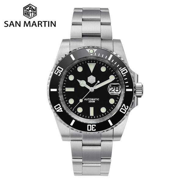 san martin diver water ghost luxury sapphire crystal men automatic mechanical watches ceramic bezel 20bar luminous date window 210310, Slivery;brown
san martin diver water ghost luxury sapphire crystal men automatic mechanical watches ceramic bezel 20bar luminous date window 210310, Slivery;brown