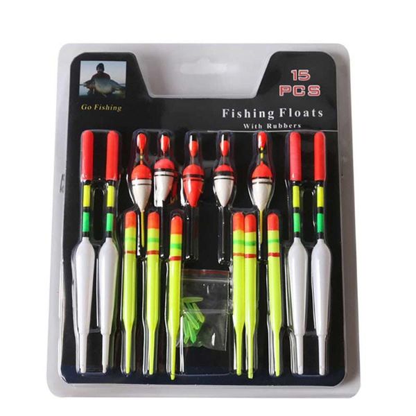 fishing accessories 15 pcs/set fish floats set vertical buoy sea assorted for angling attachment rubbers lures accessorie
fishing accessories 15 pcs/set fish floats set vertical buoy sea assorted for angling attachment rubbers lures accessorie