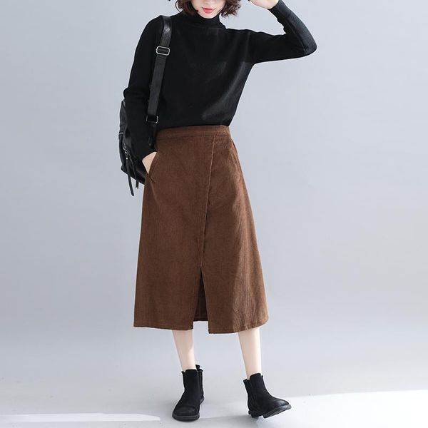 skirts 2021 autumn winter streetwear corduroy womens high waist split a-line long skirt plus size harajuku midi femme, Black
skirts 2021 autumn winter streetwear corduroy womens high waist split a-line long skirt plus size harajuku midi femme, Black