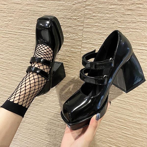 patent leather shoes vintage mary jane women's shoes platform high heeled women square toe women pumps lolita, Black
patent leather shoes vintage mary jane women's shoes platform high heeled women square toe women pumps lolita, Black