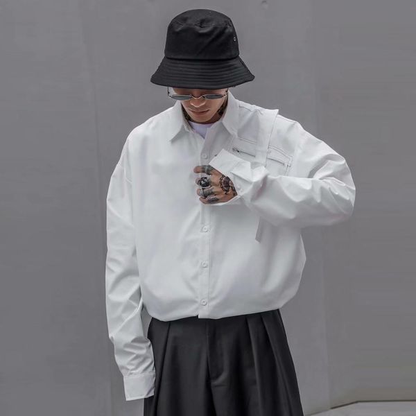 spring hip hop shirts men fashion streetwear loose male zipped diagonal pocket casual long sleeve white kg-83, White;black
spring hip hop shirts men fashion streetwear loose male zipped diagonal pocket casual long sleeve white kg-83, White;black
