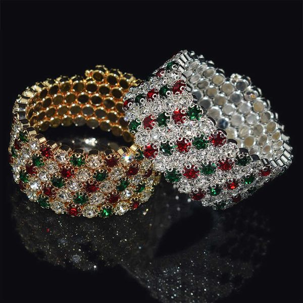 3/5 row rhinestone bangles for women red green white drill bracelets & bangles wedding bridal jewelry girl gifts q0719, Black
3/5 row rhinestone bangles for women red green white drill bracelets & bangles wedding bridal jewelry girl gifts q0719, Black