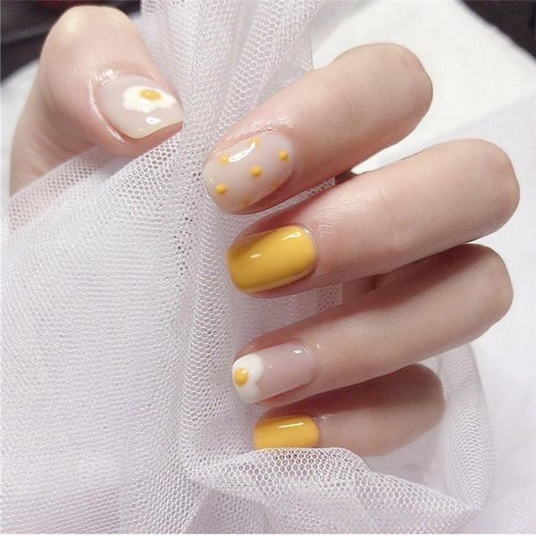 false nails 24pcs yellow egg art decoration full nail tips fake piece wearable finished manicure patches, Red;gold
false nails 24pcs yellow egg art decoration full nail tips fake piece wearable finished manicure patches, Red;gold