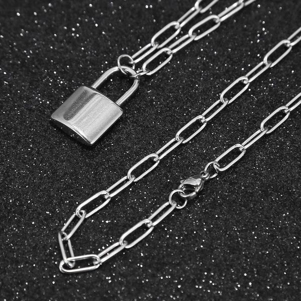 pendant necklaces fashion lock shape necklace, 20 inches stainless steel punk chain choker necklace for women and men, Silver
pendant necklaces fashion lock shape necklace, 20 inches stainless steel punk chain choker necklace for women and men, Silver