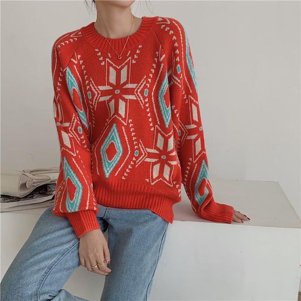 women's sweaters vintage argyle pattern round neck christmas sweater fall winter knitting long sleeve casual pullovers loose jumpers yo, White;black
women's sweaters vintage argyle pattern round neck christmas sweater fall winter knitting long sleeve casual pullovers loose jumpers yo, White;black