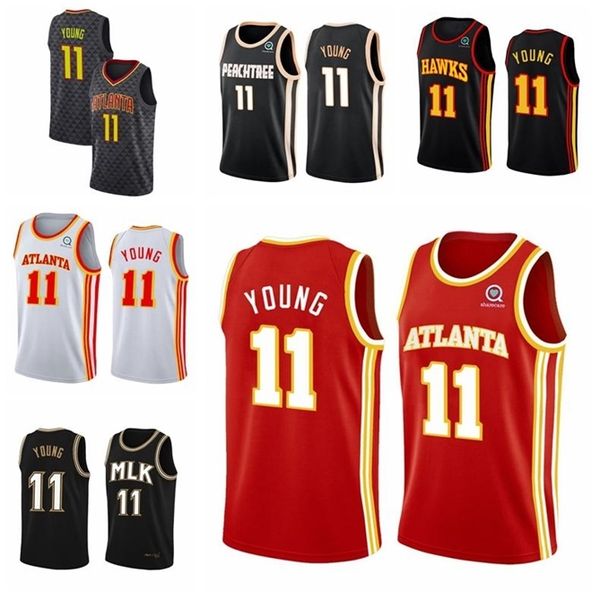 2020/21 men trae 11 young jersey have patch swingman basketball jersey, Black