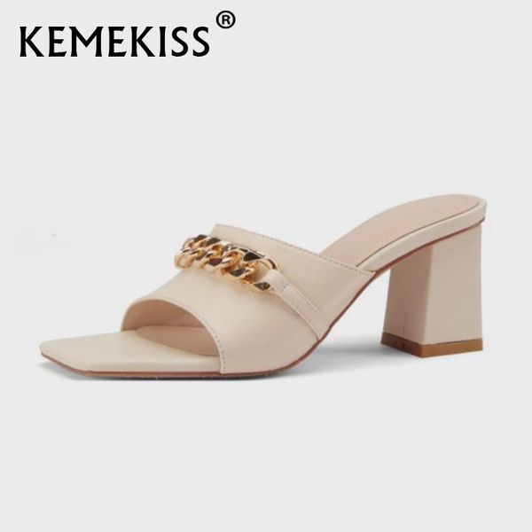 dress shoes kemekiss women sandals real leather thick high heels metal chain outdoor solid color gladiator casual footwear size 34-39, Black
dress shoes kemekiss women sandals real leather thick high heels metal chain outdoor solid color gladiator casual footwear size 34-39, Black