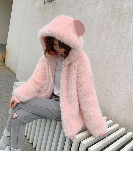 oversize winter stay warm cat ears hooded large size faux fur coat new casual long sleeve women fur jacket outwear, Black
oversize winter stay warm cat ears hooded large size faux fur coat new casual long sleeve women fur jacket outwear, Black