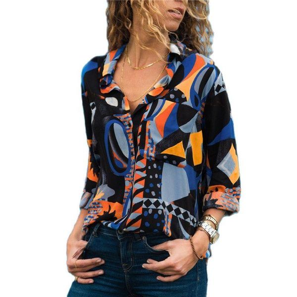 women's blouses & shirts vintage geometric print blouse 2021 long sleeve chiffon loose female shirt summer beach tee fashion office plu, White
women's blouses & shirts vintage geometric print blouse 2021 long sleeve chiffon loose female shirt summer beach tee fashion office plu, White