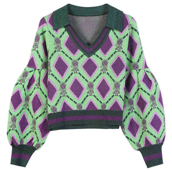 women's sweaters runway christmas green sweater winter fashion vintage women long-sleeved lapel plaid lantern sleeve knit short pullove, White;black
women's sweaters runway christmas green sweater winter fashion vintage women long-sleeved lapel plaid lantern sleeve knit short pullove, White;black