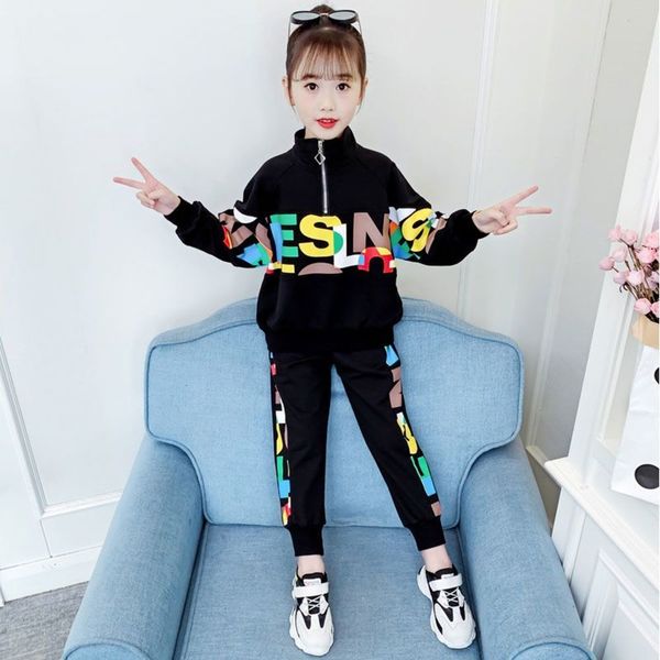 2020 girls spring autumn fashion new letter black sports suit teen set sweatshirt+pants 2pcs kids baby casual clothes tracksuit, White
2020 girls spring autumn fashion new letter black sports suit teen set sweatshirt+pants 2pcs kids baby casual clothes tracksuit, White