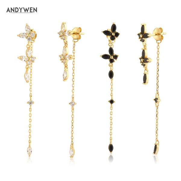 andywen 925 sterling silver gold butterfly zircon chain drop earring piercing pendiente fashion women jewelry gift luxury 210625, Golden;silver
andywen 925 sterling silver gold butterfly zircon chain drop earring piercing pendiente fashion women jewelry gift luxury 210625, Golden;silver