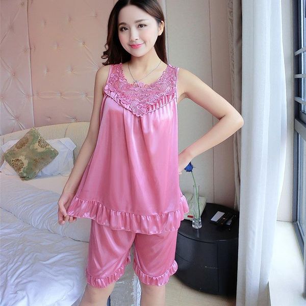 embroidery ice silk satin pajamas for women pajamas set with shorts plus size satin sleepwear female #30, Black;red
embroidery ice silk satin pajamas for women pajamas set with shorts plus size satin sleepwear female #30, Black;red