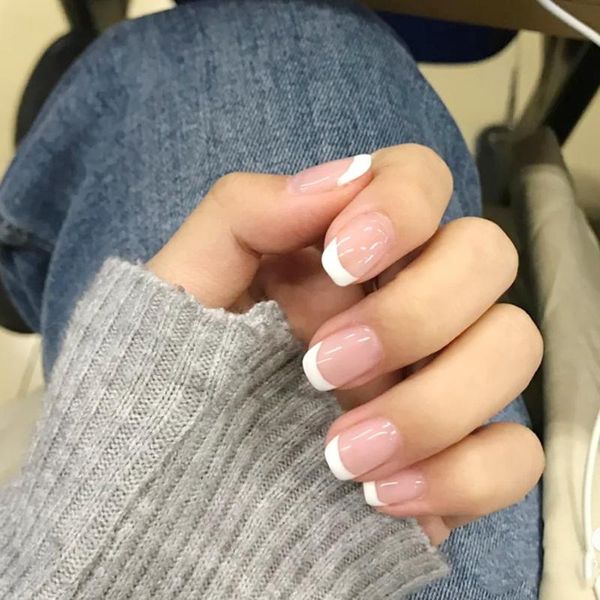 false nails 24pcs naked pink french white side short simple nail beauty press on fake full cover artificial tips, Red;gold
false nails 24pcs naked pink french white side short simple nail beauty press on fake full cover artificial tips, Red;gold