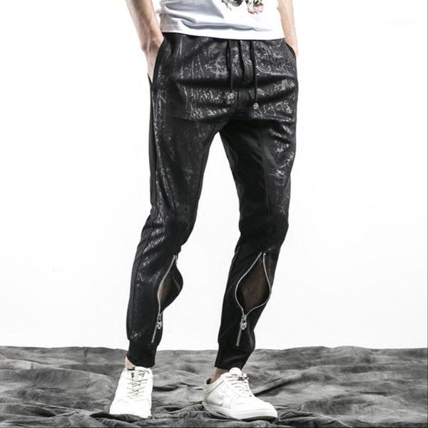 m-4xl tide men's casual pants summer jacquard holes zipper cuff trousers thin section slim harem singer sweatpants, Black
m-4xl tide men's casual pants summer jacquard holes zipper cuff trousers thin section slim harem singer sweatpants, Black