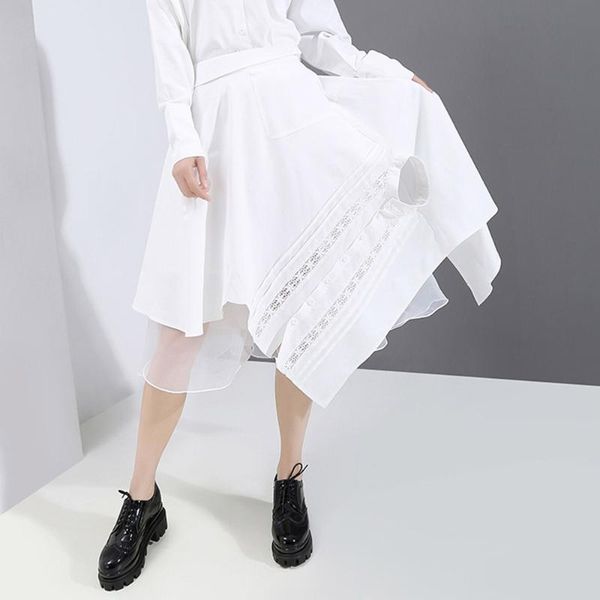 skirts women asymmetric mesh high waist midi skirt white fashion korean cute harajuku irregular lace summer ladies 2021, Black
skirts women asymmetric mesh high waist midi skirt white fashion korean cute harajuku irregular lace summer ladies 2021, Black