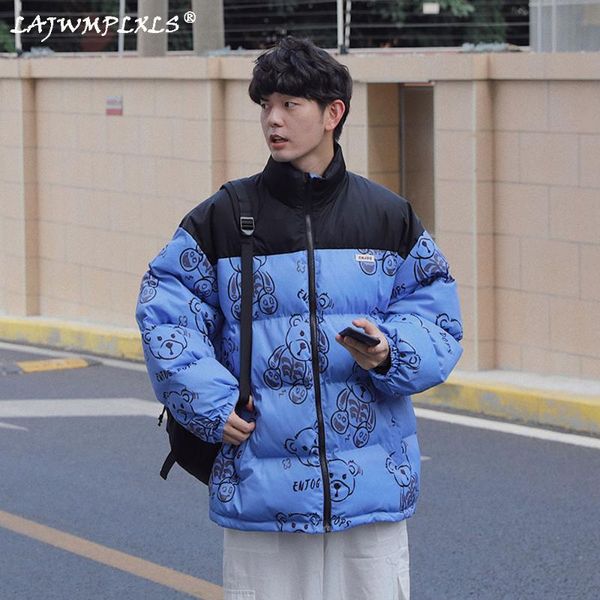 men's down & parkas winter jacket 2021 men luxury rib sleeve parka bear couple coats jackets thick cotton abstract digital, Black 
men's down & parkas winter jacket 2021 men luxury rib sleeve parka bear couple coats jackets thick cotton abstract digital, Black