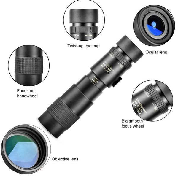 telescope & binoculars 10-300x40mm zoom monocular compact waterproof with smartphone holder tripod for hiking camping bird watching
telescope & binoculars 10-300x40mm zoom monocular compact waterproof with smartphone holder tripod for hiking camping bird watching