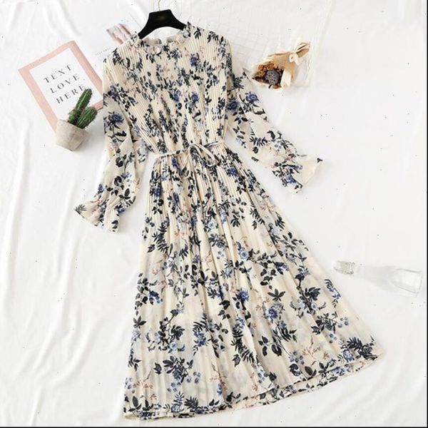 2021 new summer autumn women printed pleated chiffon dress fashion female casual flare sleeve lotus leaf neck basic dresses, Black;gray
2021 new summer autumn women printed pleated chiffon dress fashion female casual flare sleeve lotus leaf neck basic dresses, Black;gray