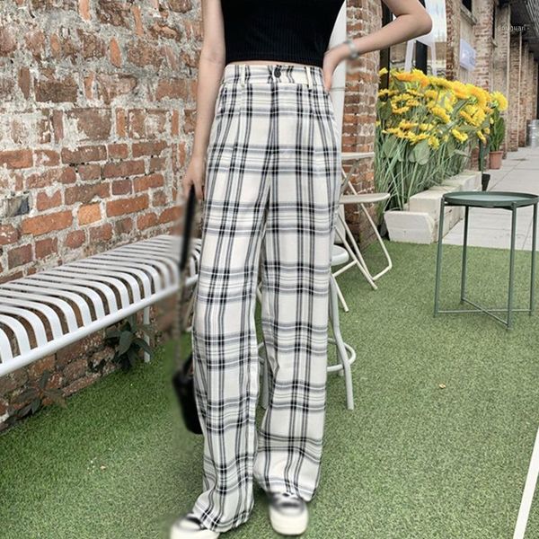 women's pants & capris vintage plaid loose and thin high-waist straight-leg mopping casual drape wide-leg, Black;white
women's pants & capris vintage plaid loose and thin high-waist straight-leg mopping casual drape wide-leg, Black;white