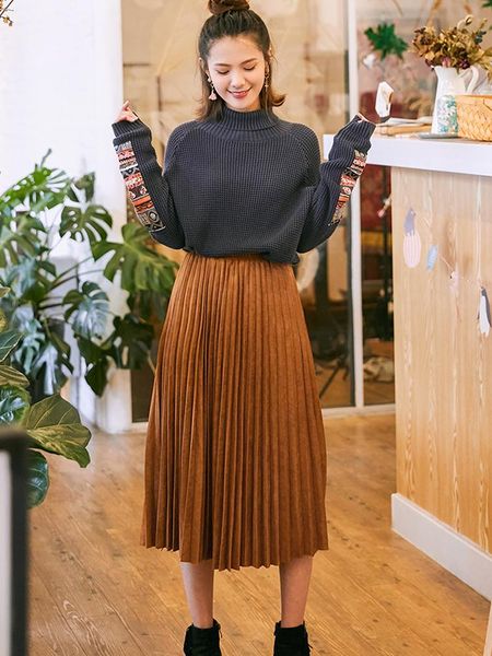 skirts pleated skirt spring korean suede version a-lineskirt with anti-static lining,three lengths high elasticity,high waist and thick, Black
skirts pleated skirt spring korean suede version a-lineskirt with anti-static lining,three lengths high elasticity,high waist and thick, Black