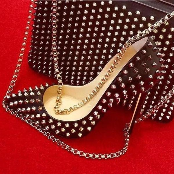 dress shoes silver rivets high heel pumps 8 12cm stiletto heels full spikes pointed toe studded wedding bride, Black
dress shoes silver rivets high heel pumps 8 12cm stiletto heels full spikes pointed toe studded wedding bride, Black