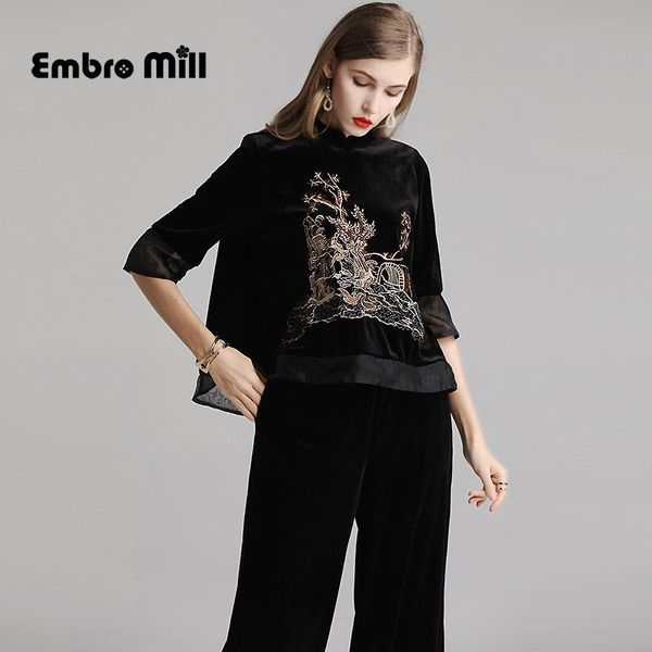 women's two piece pants the autumn woman set chinese style high end velvet embroidery coat+ elegant wide leg 2 women s-2xl, White
women's two piece pants the autumn woman set chinese style high end velvet embroidery coat+ elegant wide leg 2 women s-2xl, White