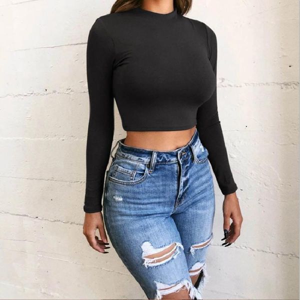 women solid basic long sleeve womens tshirt casual black white fashion crop t shirt ladies fashion korean tee shirt
women solid basic long sleeve womens tshirt casual black white fashion crop t shirt ladies fashion korean tee shirt