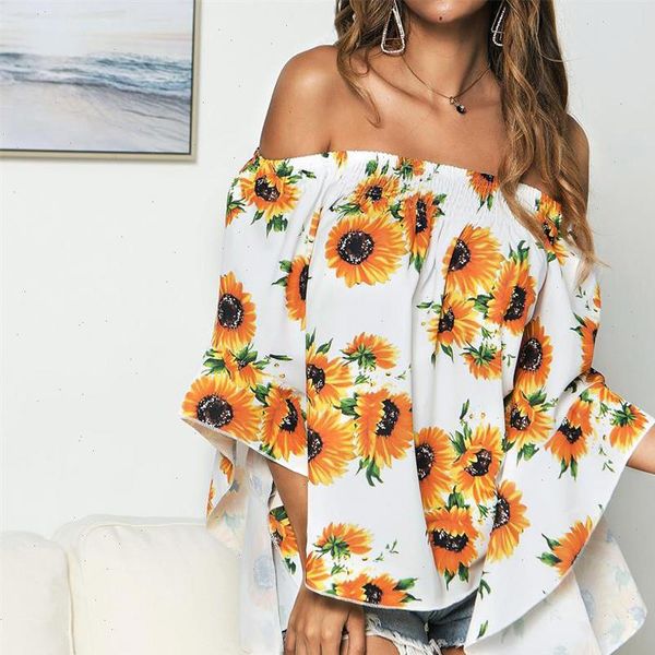 blouse summer sunflower women print off shoulder blouse casual floral printsleeve loose clothes femme flare sleeve 2021, White
blouse summer sunflower women print off shoulder blouse casual floral printsleeve loose clothes femme flare sleeve 2021, White
