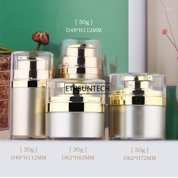 storage bottles & jars 50pcs 30g 50g 30ml 50ml airless cosmetic cream round container bottle in gold color with pressed pump f2388
storage bottles & jars 50pcs 30g 50g 30ml 50ml airless cosmetic cream round container bottle in gold color with pressed pump f2388