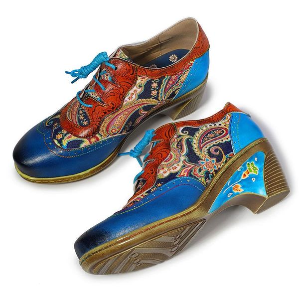 dress shoes bohemian vintage style women pumps woman spring summer genuine leather block high heels zipper printed ladies, Black
dress shoes bohemian vintage style women pumps woman spring summer genuine leather block high heels zipper printed ladies, Black