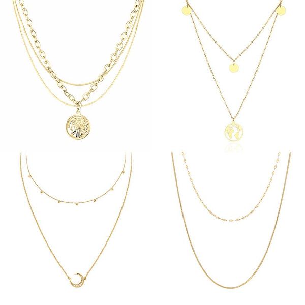 pendant necklaces double layer chain necklace bohemian women multilayer choker vintage collier femme couple jewelry gift, Silver
pendant necklaces double layer chain necklace bohemian women multilayer choker vintage collier femme couple jewelry gift, Silver