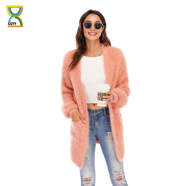 women's knits & tees cgyy 2021 elegant spring autumn pink color jacket coat women ladies long sleeve slim knit fur cardigan outwear swe, White
women's knits & tees cgyy 2021 elegant spring autumn pink color jacket coat women ladies long sleeve slim knit fur cardigan outwear swe, White