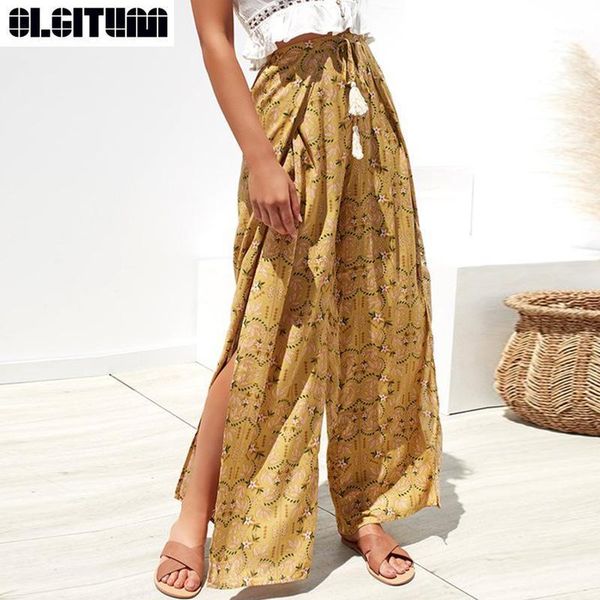 women's pants & capris vintage floral prints casual women 2021 summer high waist wide leg trousers female holiday beach split pt340, Black;white
women's pants & capris vintage floral prints casual women 2021 summer high waist wide leg trousers female holiday beach split pt340, Black;white