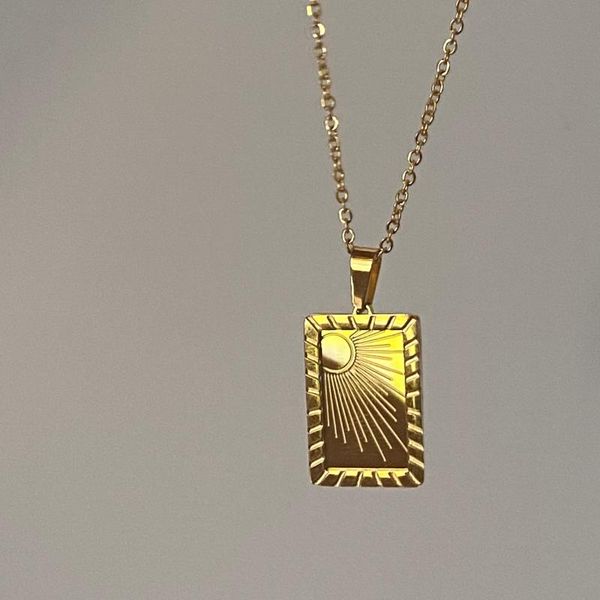 chains titanium with 18k gold rectangle sun moon pendant necklace women jewelry ol designer t show runway sweety boho japan korean, Silver
chains titanium with 18k gold rectangle sun moon pendant necklace women jewelry ol designer t show runway sweety boho japan korean, Silver