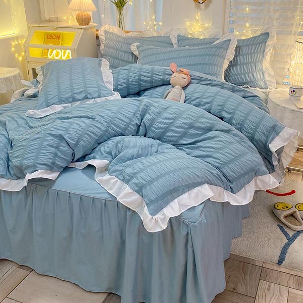 bedding sets bed sheet princess wind seersucker four piece set skirt girl heart water wash cotton dormitory three
bedding sets bed sheet princess wind seersucker four piece set skirt girl heart water wash cotton dormitory three