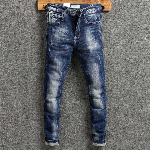 men's jeans korean style fashion retro blue elastic slim fit ripped for vintage designer distressed denim pencil pants 9ugs
men's jeans korean style fashion retro blue elastic slim fit ripped for vintage designer distressed denim pencil pants 9ugs