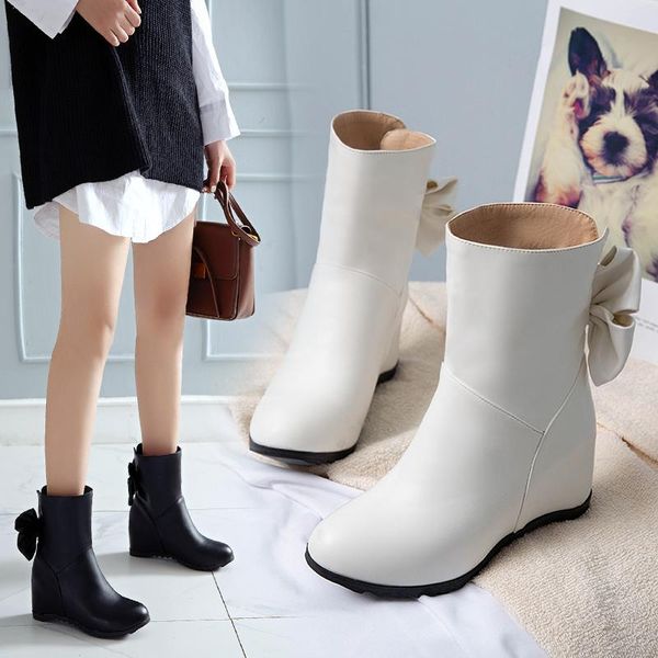 boots women winter plush ankle boot slip on internal increase round toe cute sweet student shoe comfortable, Black
boots women winter plush ankle boot slip on internal increase round toe cute sweet student shoe comfortable, Black