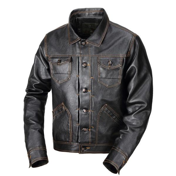men's jackets spring pu leather jacket casual motorcycle faux turn-down collar single breasted outerwear coats jaqueta, Black;brown
men's jackets spring pu leather jacket casual motorcycle faux turn-down collar single breasted outerwear coats jaqueta, Black;brown